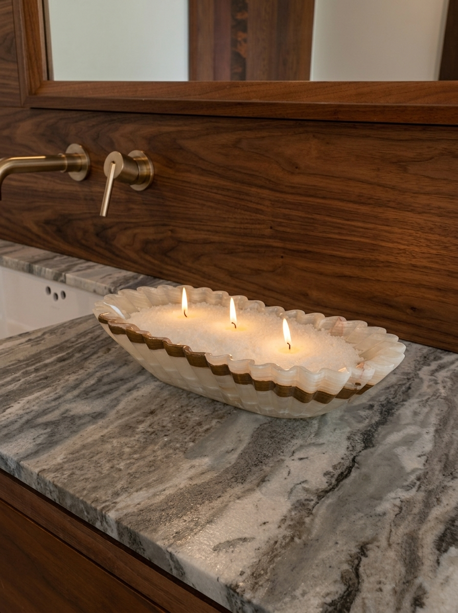 Onyx Heirloom Fluted Bowl refillable candle