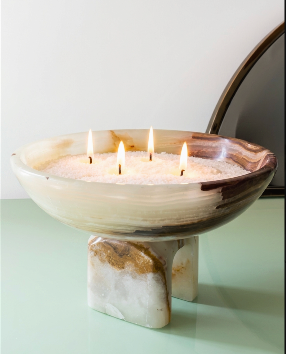 Onyx Heirloom Raised Arched Bowl refillable candle